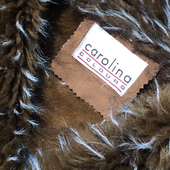 Carolina Colours Womens Size M Tan Genuine Suede Leather Faux Fur Shearling Coat - Picture 2 of 12